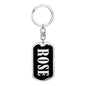 Rose v02 - Luxury Dog Tag Keychain