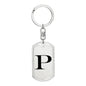 Initial P v1a - Luxury Dog Tag Keychain