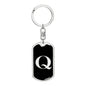 Initial Q v2a - Luxury Dog Tag Keychain