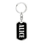 Alice v02 - Luxury Dog Tag Keychain
