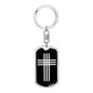 Stylized Cross v2 - Luxury Dog Tag Keychain