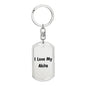 Love My Akita v4 - Luxury Dog Tag Keychain