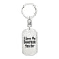Love My Doberman Pinscher - Luxury Dog Tag Keychain