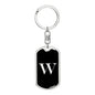 Initial W v2a - Luxury Dog Tag Keychain