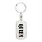Queen v01 - Luxury Dog Tag Keychain
