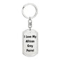 Love My African Grey Parrot - Luxury Dog Tag Keychain
