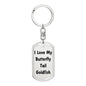 Love My Butterfly Tail Goldfish - Luxury Dog Tag Keychain