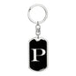 Initial P v2a - Luxury Dog Tag Keychain