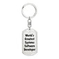 World's Greatest Systems Software Developer - Luxury Dog Tag Keychain