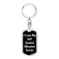 Love My Soft Coated Wheaten Terrier v5 - Luxury Dog Tag Keychain