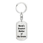 World's Greatest Mother of the Groom - Luxury Dog Tag Keychain