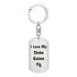 Love My Sheba Guinea Pig - Luxury Dog Tag Keychain