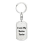 Love My Boston Terrier v4 - Luxury Dog Tag Keychain