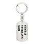 Combat Veteran's Mom - Luxury Dog Tag Keychain