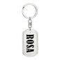 Rosa v01 - Luxury Dog Tag Keychain