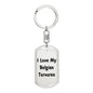 Love My Belgian Tervuren v4 - Luxury Dog Tag Keychain