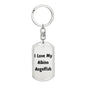 Love My Albino Angelfish - Luxury Dog Tag Keychain