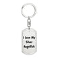 Love My Silver Angelfish - Luxury Dog Tag Keychain