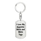 Love My Argentine Black and White Tegu - Luxury Dog Tag Keychain
