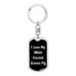 Love My White Crested Guinea Pig v2 - Luxury Dog Tag Keychain