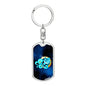 Zodiac Sign Aquarius - Luxury Dog Tag Keychain