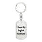 Love My English Foxhound v4 - Luxury Dog Tag Keychain