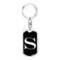 Initial S v2a - Luxury Dog Tag Keychain