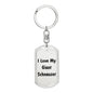Love My Giant Schnauzer v4 - Luxury Dog Tag Keychain