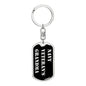 Navy Veteran's Grandma v2 - Luxury Dog Tag Keychain