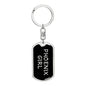 Phoenix Girl v5 - Luxury Dog Tag Keychain