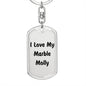 Love My Marble Molly - Luxury Dog Tag Keychain