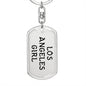 Los Angeles Girl v4 - Luxury Dog Tag Keychain