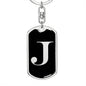 Initial J v2a - Luxury Dog Tag Keychain