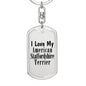 Love My American Staffordshire Terrier - Luxury Dog Tag Keychain