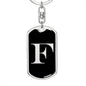 Initial F v2a - Luxury Dog Tag Keychain