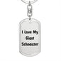 Love My Giant Schnauzer v4 - Luxury Dog Tag Keychain