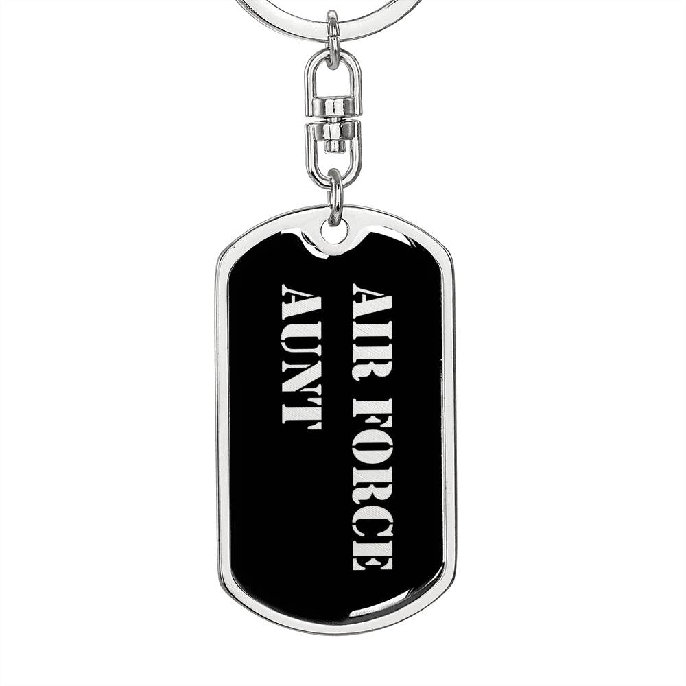 Air Force Aunt v2 - Luxury Dog Tag Keychain