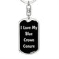 Love My Blue Crown Conure v2 - Luxury Dog Tag Keychain