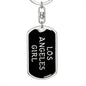 Los Angeles Girl v5 - Luxury Dog Tag Keychain