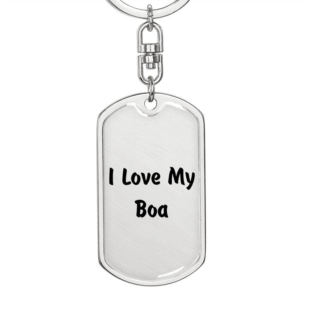 Love My Boa - Luxury Dog Tag Keychain