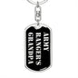 Army Ranger's Grandpa v2 - Luxury Dog Tag Keychain