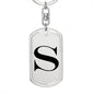 Initial S v1a - Luxury Dog Tag Keychain