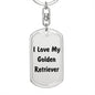 Love My Golden Retriever v4 - Luxury Dog Tag Keychain
