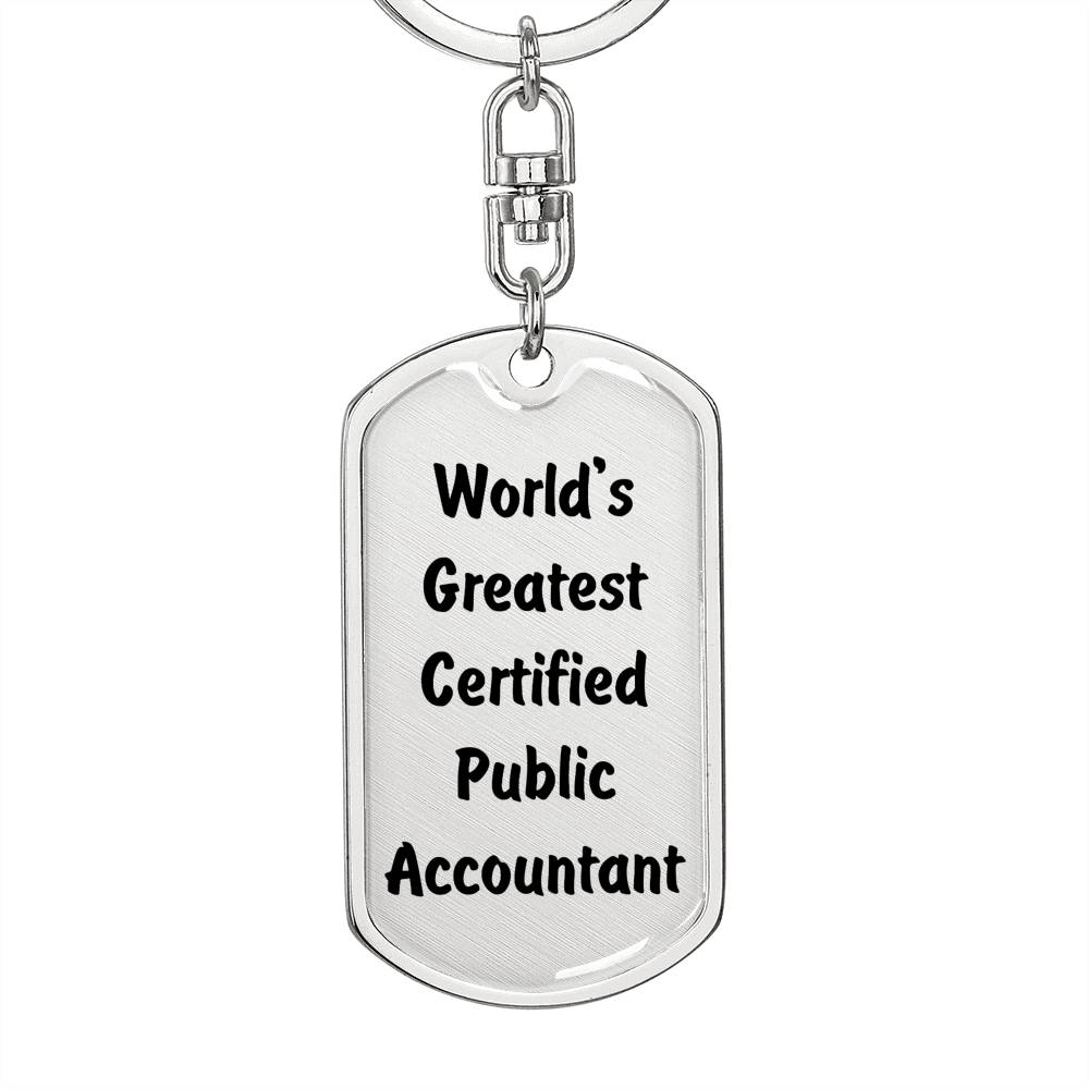 World's Greatest Certified Public Accountant - Luxury Dog Tag Keychain
