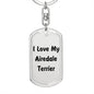Love My Airedale Terrier v4 - Luxury Dog Tag Keychain