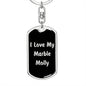 Love My Marble Molly v2 - Luxury Dog Tag Keychain