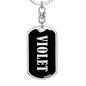 Violet v02 - Luxury Dog Tag Keychain