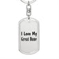 Love My Great Dane - Luxury Dog Tag Keychain