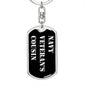 Navy Veteran's Cousin v2 - Luxury Dog Tag Keychain