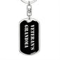 Veteran's Grandma v2 - Luxury Dog Tag Keychain